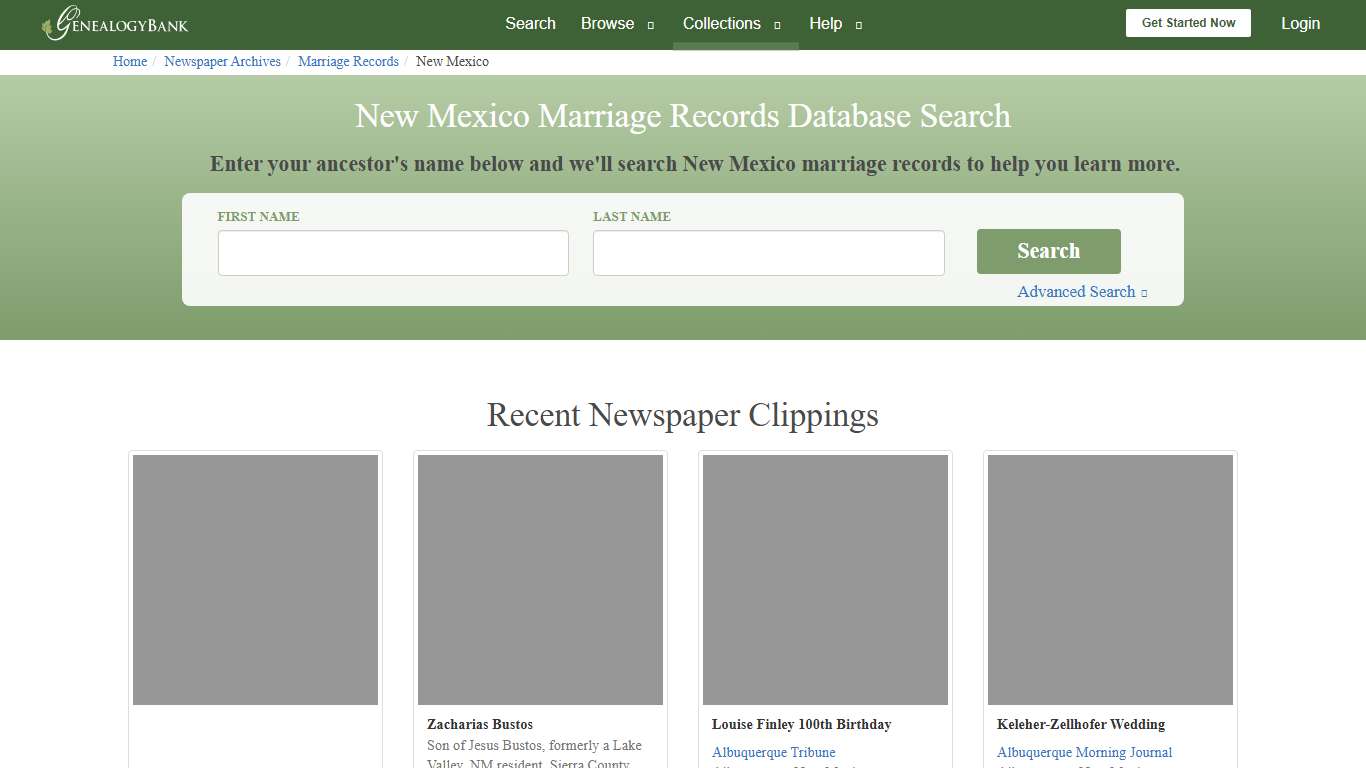 Public Marriage Records in New Mexico | GenealogyBank