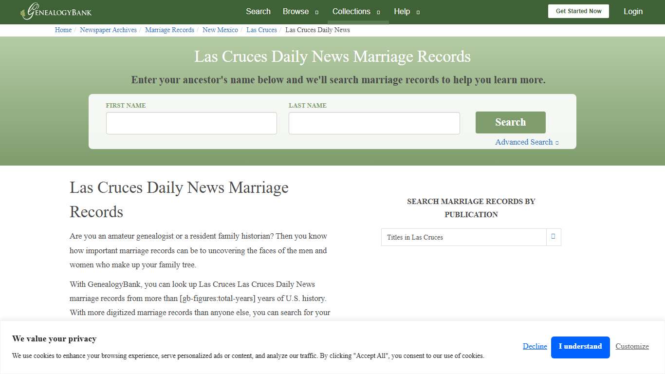 Las Cruces Daily News Marriage Records Online Search